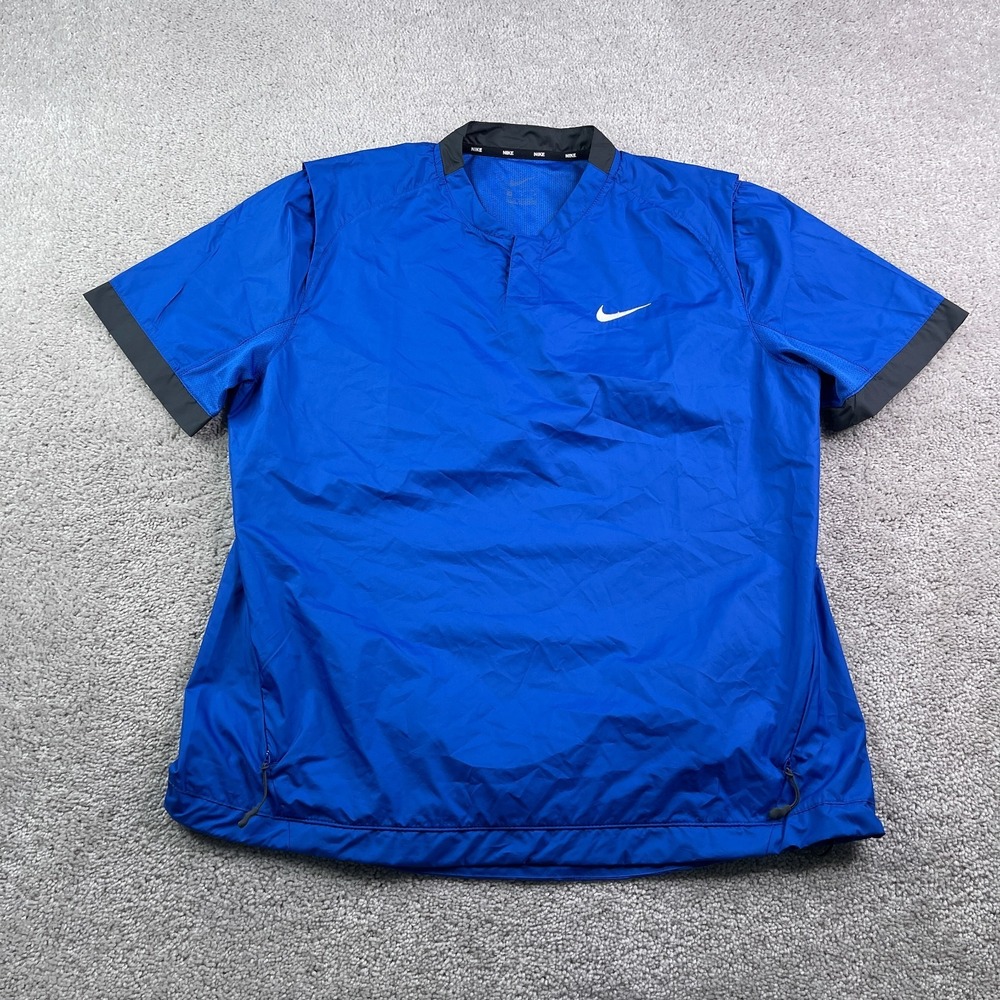 Nike Cage Jacket Womens Medium‎ Blue Softball Windbreaker Windshirt Short Sleeve